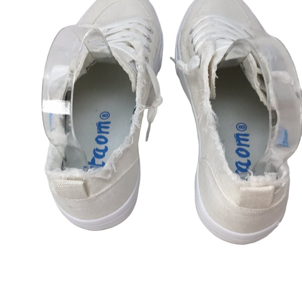 Obtaom Fashion Canvas Sneaker Natural White Size 8 Low Top Slip On Shoes Walking - Picture 6 of 9